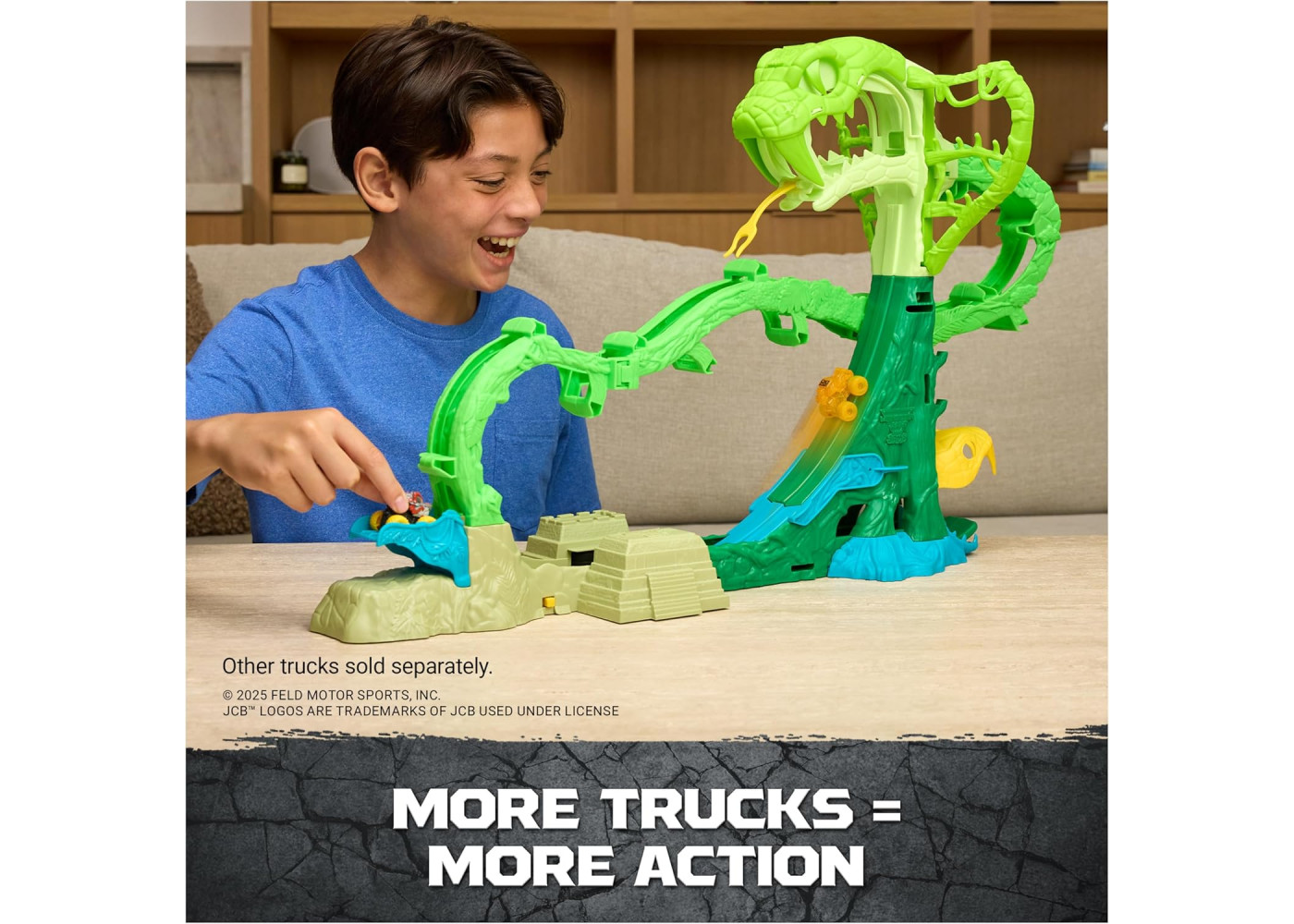 Игровой Набор Монстер Джем 2 Машинки 1:87 и Пусковая Установка Cobra’s Crazy Escape Spin Maste 6075204