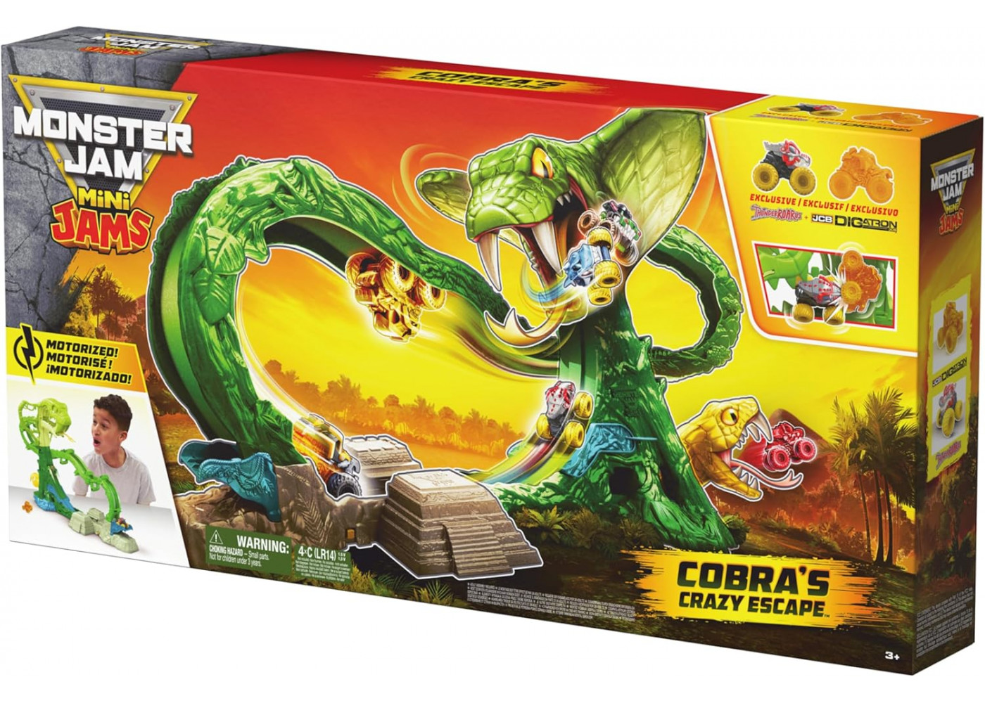 Игровой Набор Монстер Джем 2 Машинки 1:87 и Пусковая Установка Cobra’s Crazy Escape Spin Maste 6075204