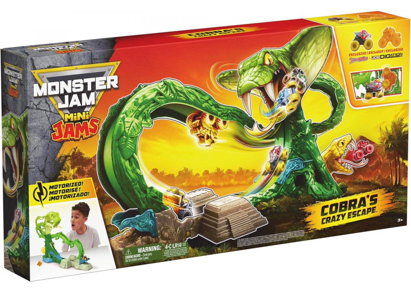 Игровой Набор Монстер Джем 2 Машинки 1:87 и Пусковая Установка Cobra’s Crazy Escape Spin Maste 6075204