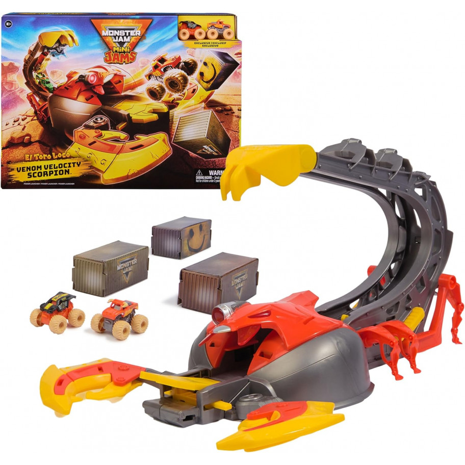 Ігровий Набір Монстер Джем 2 Машинки 1:87 та Пускова Установка El Toro Loco Venom Velocity Scorpion Spin Master 6069752