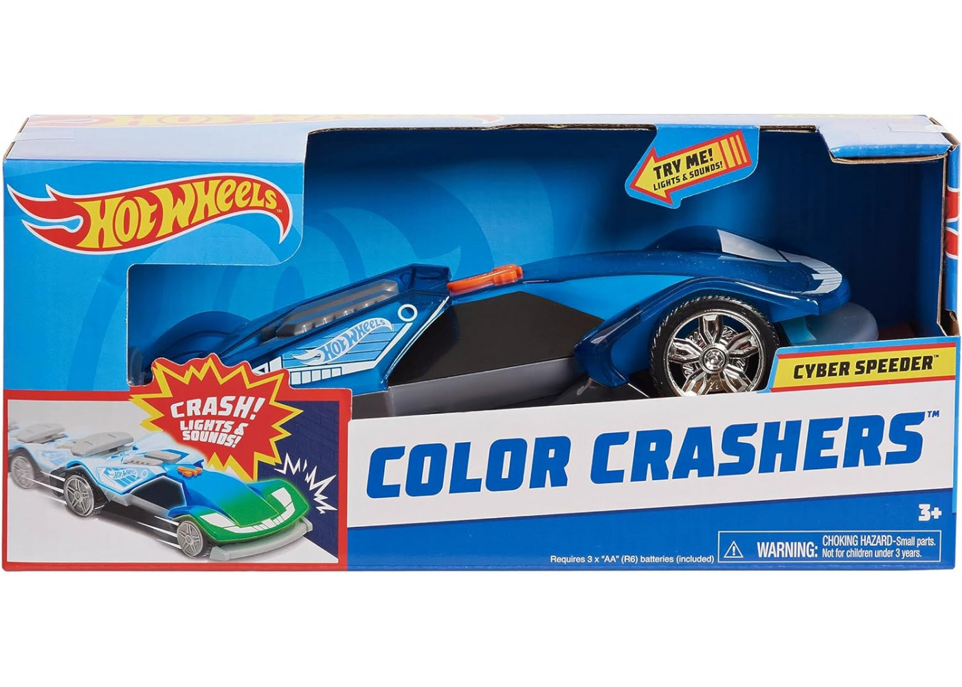 Моторизированная Машинка Хот Вилс 25 см со Светом и Звуком Color Crashers Hot Wheels 98158