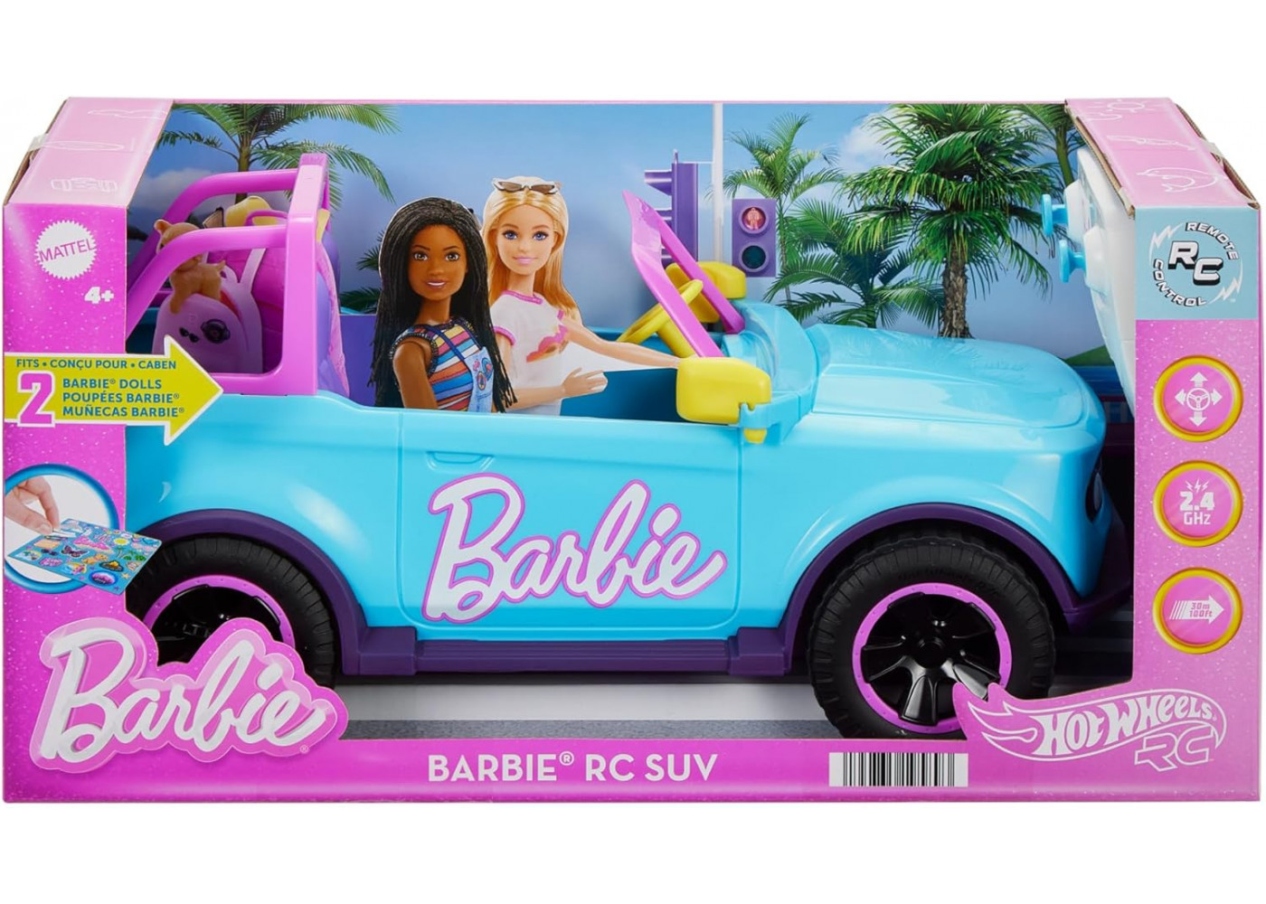 Машинка Хот Вілс Позашляховик для Барбі на пульті 32 см Hot Wheels Barbie RC SUV Remote-Control Mattel HTP53