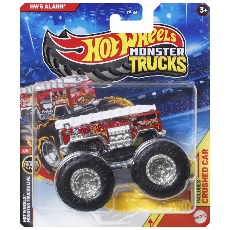 Машинка Хот Вілс Монстер Трак 5 Аларм 1:64 Monster Trucks 5 Alarm Hot Wheels JDP76