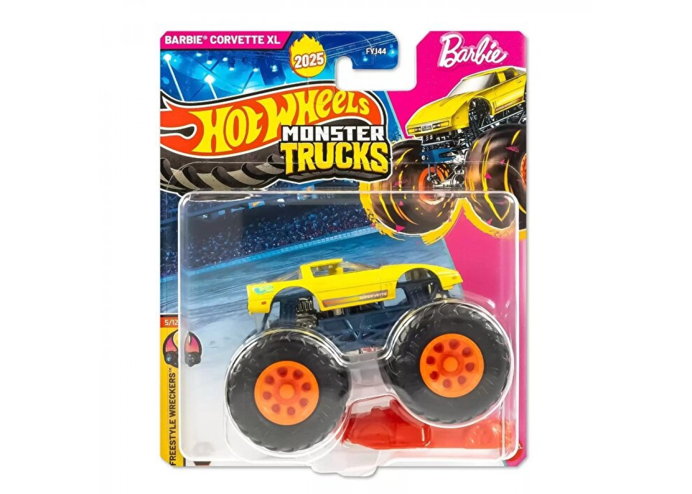 Машинка Хот Вилс Корветт Барби Монстер Трак 1:64 Monster Trucks Barbie Corvette XL Hot Wheels JCD97