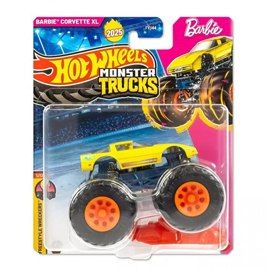 Машинка Хот Вилс Корветт Барби Монстер Трак 1:64 Monster Trucks Barbie Corvette XL Hot Wheels JCD97