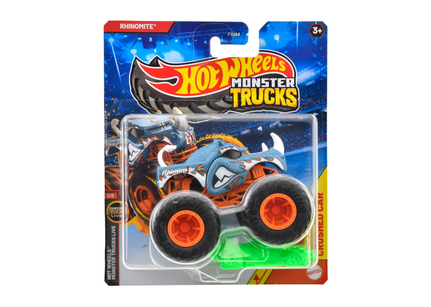 Машинка Хот Вілс Монстер Трак Риноміт 1:64 Monster Trucks Rhinomite Hot Wheels JDP77