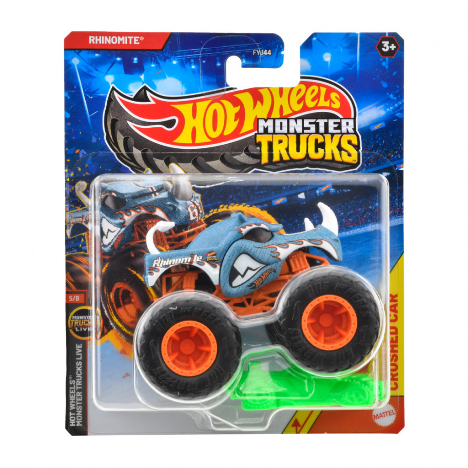 Машинка Хот Вілс Монстер Трак Риноміт 1:64 Monster Trucks Rhinomite Hot Wheels JDP77