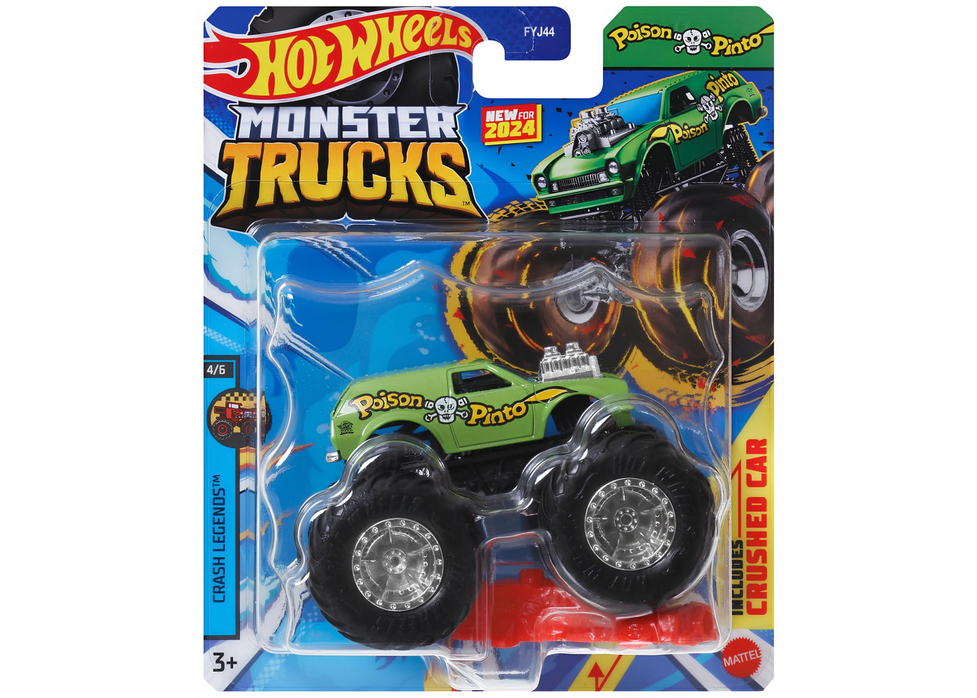 Машинка Хот Вілс Монстер Трак Поізон Пінто 1:64 Monster Trucks Poison Pinto Hot Wheels HTM31