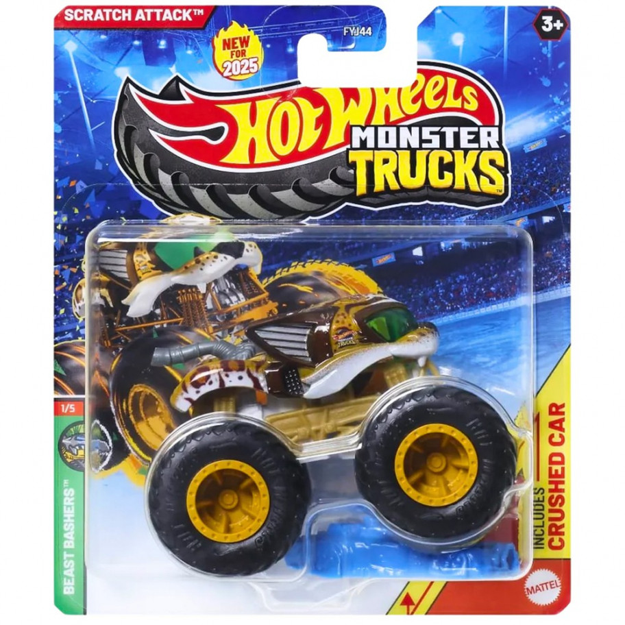 Машинка Хот Вілс Монстер Трак Скратч Аттак 1:64 Monster Trucks SCRATCH ATTACK Hot Wheels JDP68