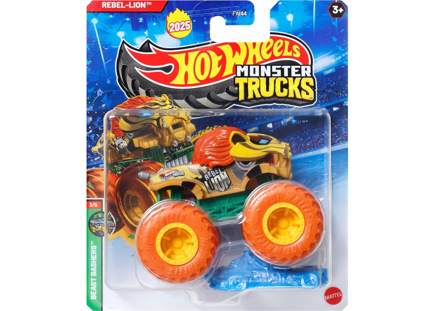 Машинка Хот Вілс Монстер Трак Ребел Лайон 1:64 Monster Trucks Rebel-Lion Hot Wheels JCD75