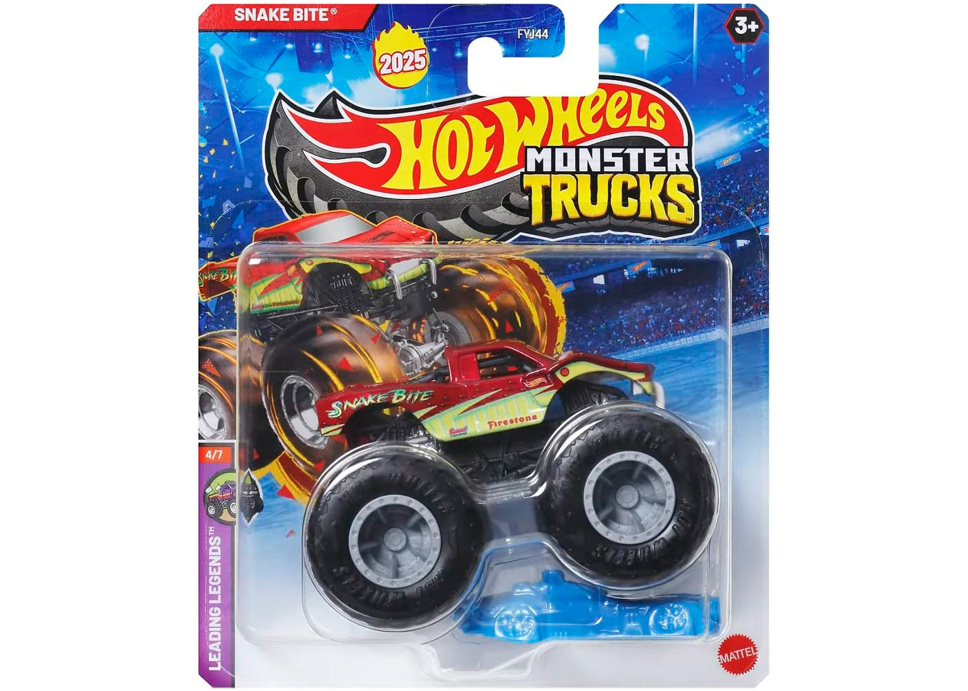 Машинка Хот Вілс Монстер Трак Снейк Байт 1:64 Monster Trucks Snake Bite Hot Wheels JCD85
