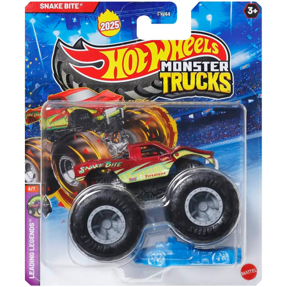 Машинка Хот Вілс Монстер Трак Снейк Байт 1:64 Monster Trucks Snake Bite Hot Wheels JCD85