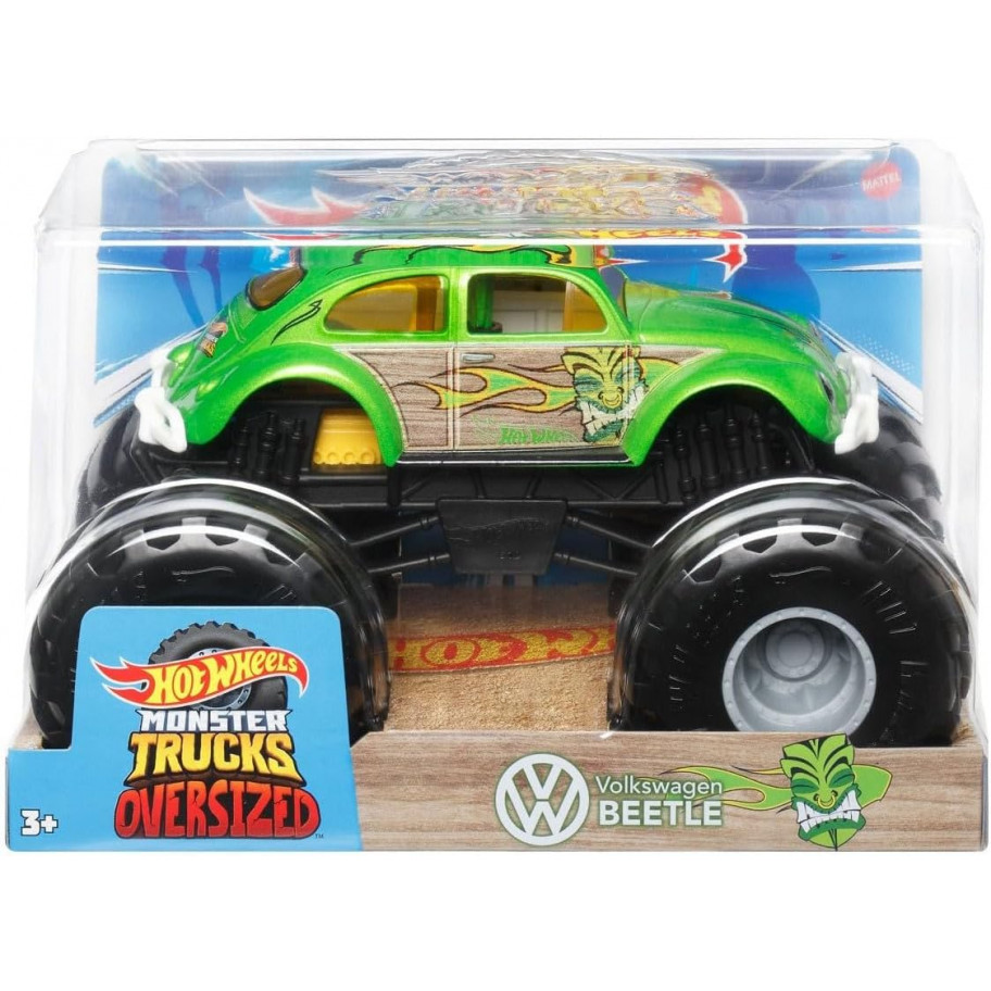 Машинка Хот Вілс Монстр Трак 1:24 Фольксваген Жук Monster Trucks Volkswagen Beetle Hot Wheels HKM52