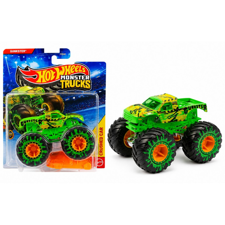Машинка Хот Вілс Монстр Трак Ганкстер 1:64 Monster Trucks Gunkster Hot Wheels JKJ91