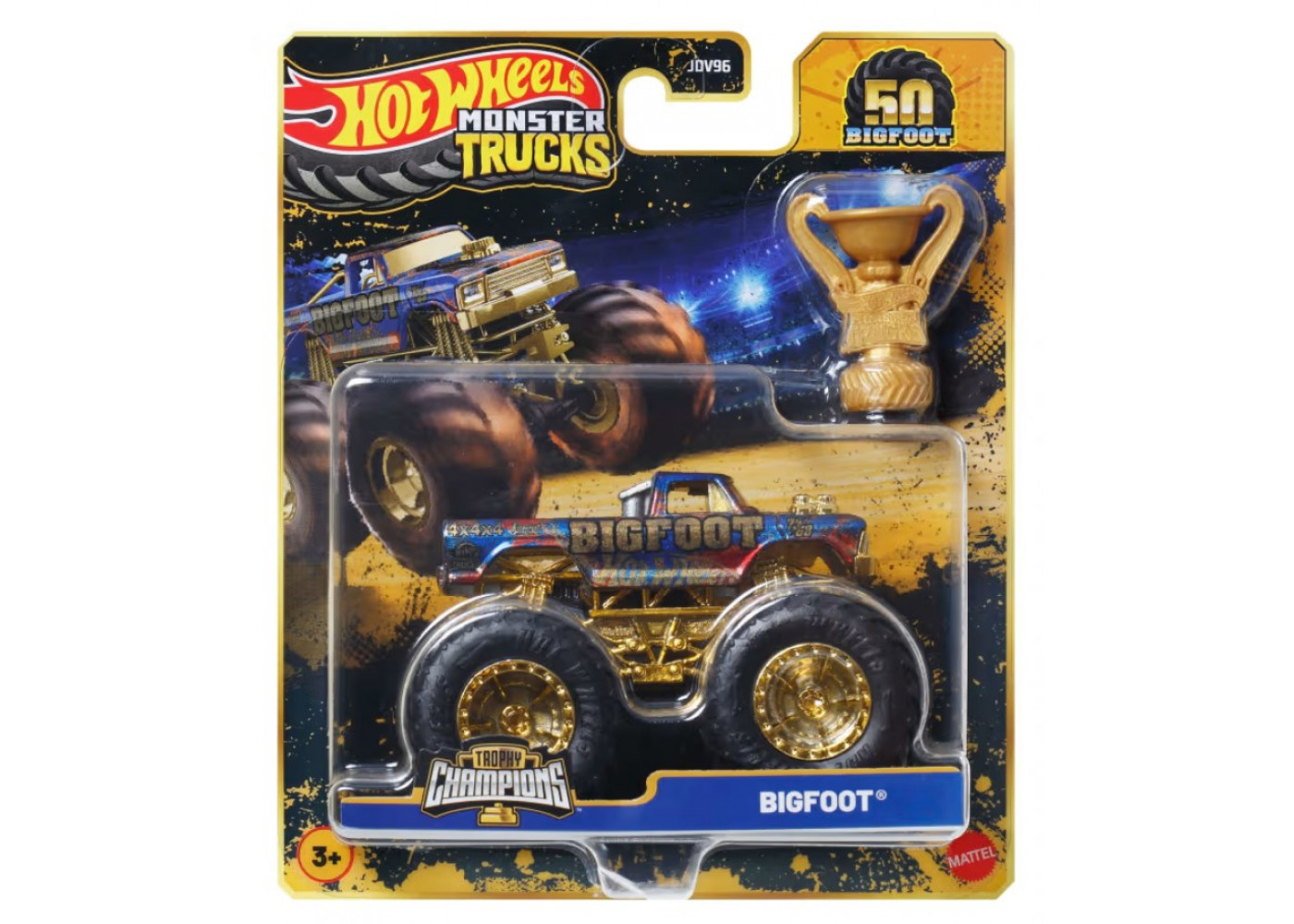 Машинка Хот Вілс Монстр Трак 1:64 Monster Trucks Bigfoot Trophy Champions Mattel JDV97