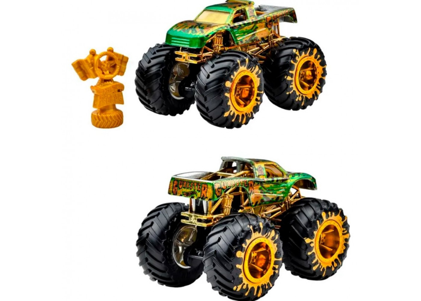 Машинка Хот Вілс Монстр Трак 1:64 Monster Trucks Gunkster 50 Bigfoot Trophy Champions Mattel JDV99