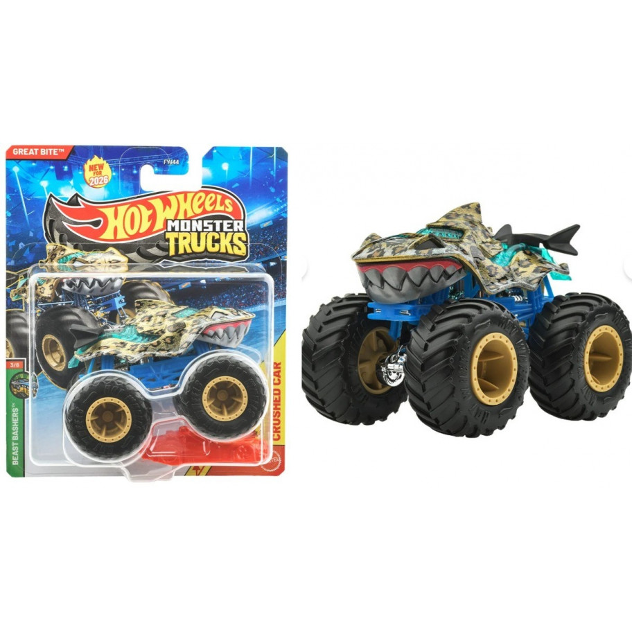 Машинка Хот Вілс Монстр Трак 1:64 Monster Trucks Great Bite Hot Wheels JHY43