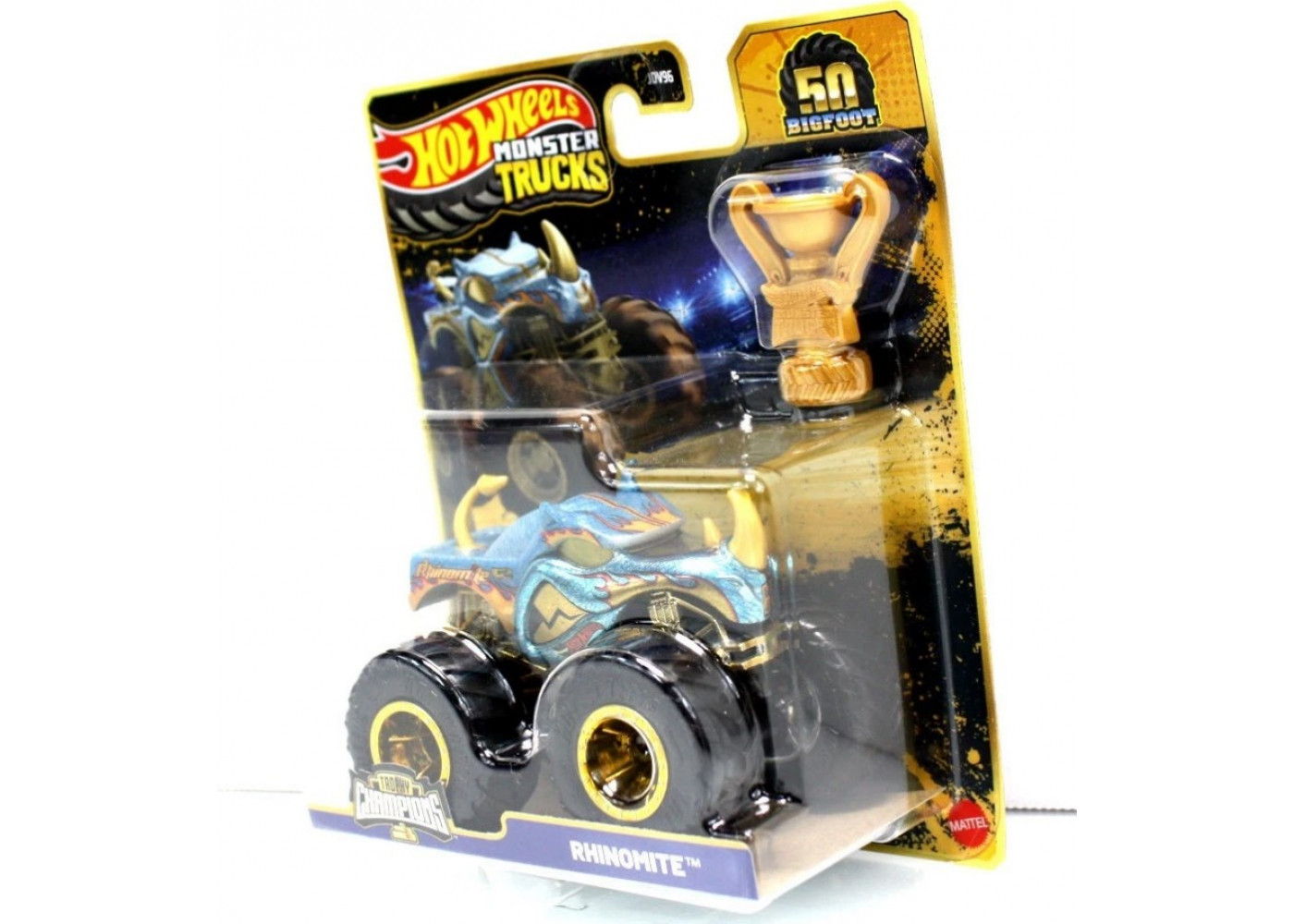 Машинка Хот Вілс Монстр Трак 1:64 Monster Trucks Rhinomite Trophy Champions Mattel JDV03