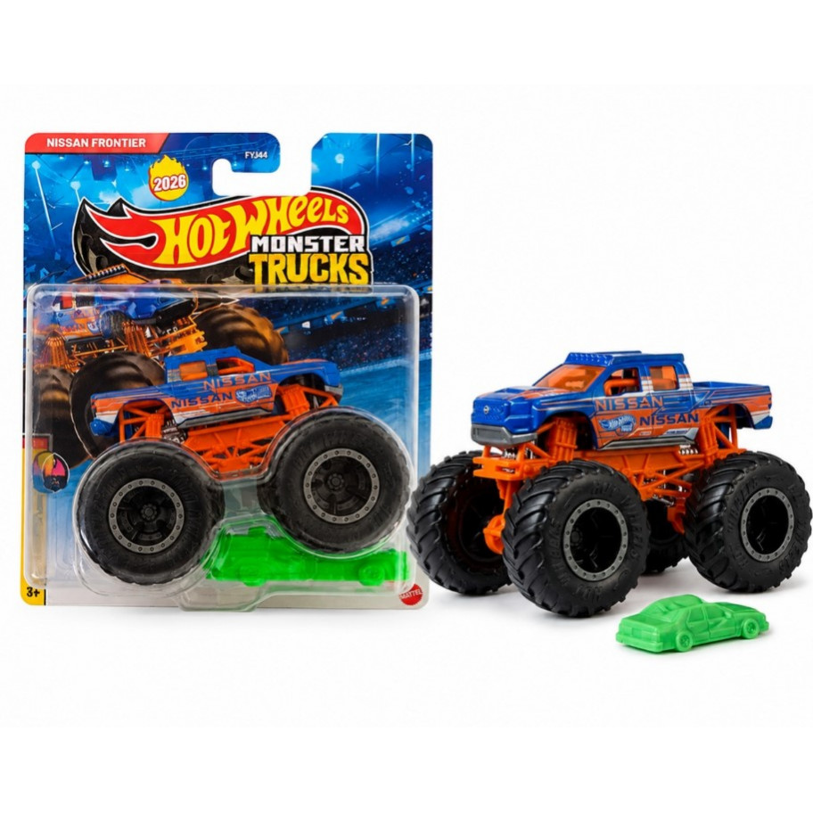 Машинка Хот Вілс Монстр Трак Ніссан Фронтіер 1:64 Monster Trucks Nissan Frontier Hot Wheels JKJ82