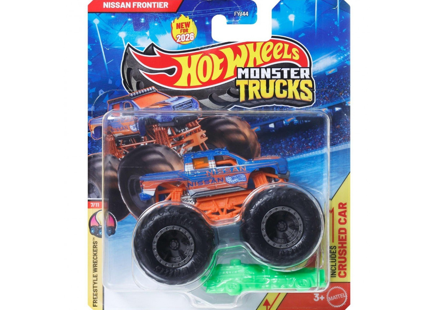 Машинка Хот Вілс Монстр Трак Ніссан Фронтіер 1:64 Monster Trucks Nissan Frontier Hot Wheels JKJ82