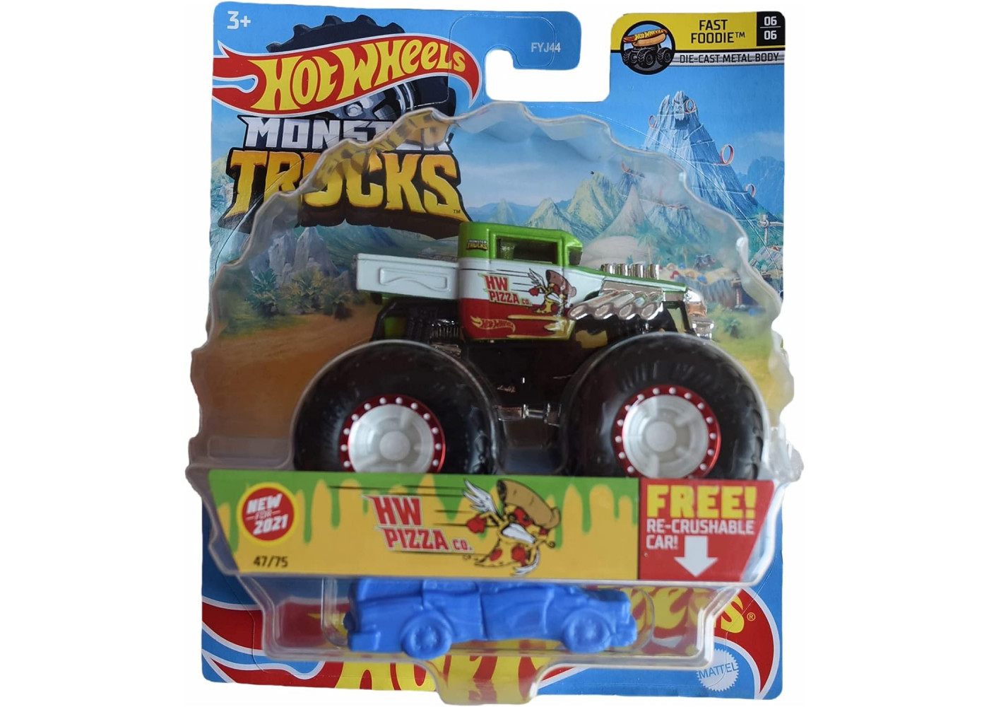 Машинка Хот Вілс Монстр Трак Піца Monster Trucks Pizza CO Hot Wheels HNW18