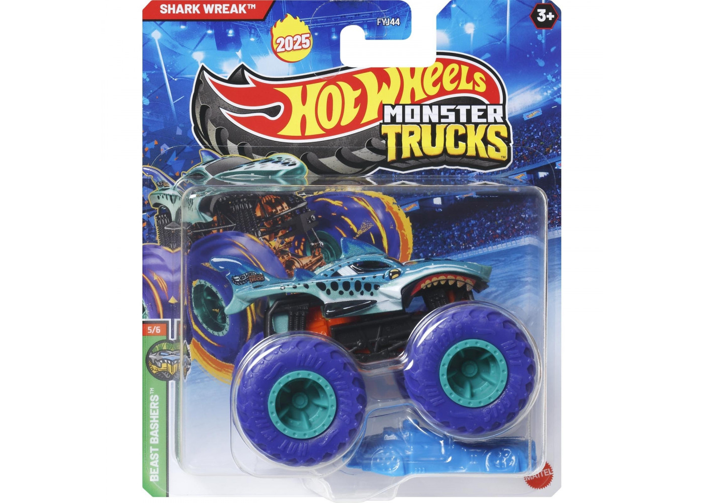 Машинка Хот Вилс Монстр Акула 1:64 Monster Trucks Shark Wreak Hot Wheels JCD80