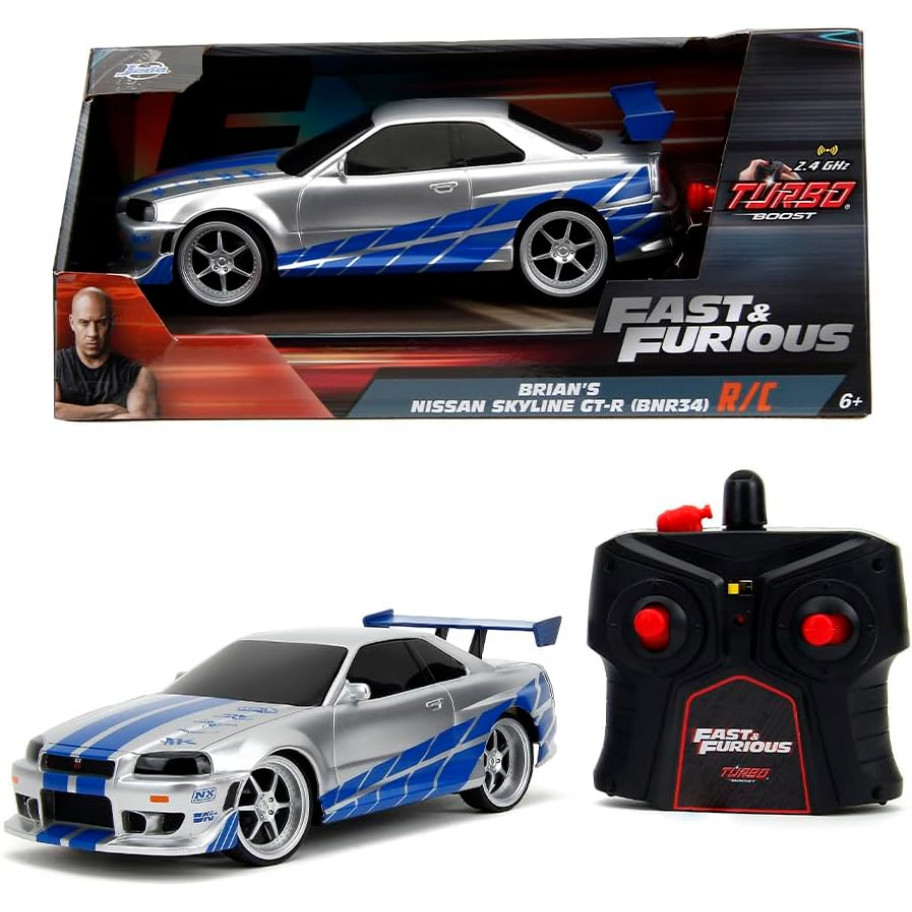 Машинка Ніссан Скайлайн Форсаж 1:24 на Пульті Управління Nissan Skyline Fast Furious Jada Toys 99371