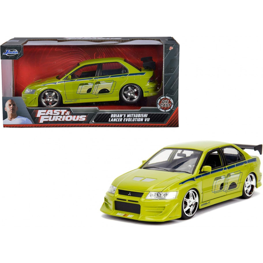 Машинка Мітсубісі Лансер Еволюшн 7 Браян Форсаж 1:24 Fast and Furious Brian's Mitsubishi Lancer Evo VII Jada Toys 99788