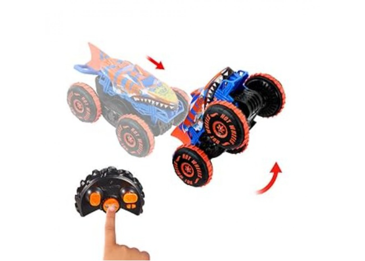 Машинка Хот Вилс 1:15 Монстр Трак Тигровая Акула на Пульте Monster Trucks RC Tiger Shark Hot Wheels JFR39