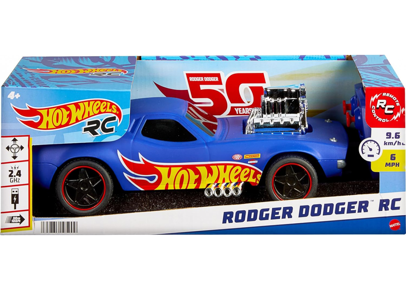 Радиоуправляемая Машинка Роджер Доджер 1:16 Хот Вилс Rodger Dodger Remote Control Hot Wheels Mattel HTP54-MT