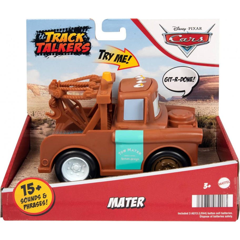 Машинка Тачки 14 см Матер Розмовляюча Cars Disney Pixar Cars Track Talkers Mater Mattel HJC59