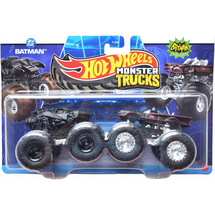 Машинки Хот Вилс Монстр Трак 1:64 Monster Trucks Dark Knight Vs Classic Batman Hot Wheels Mattel JCC80
