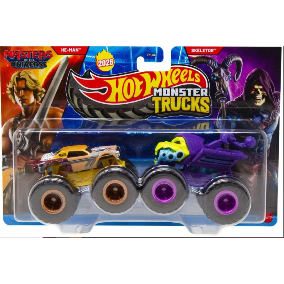Машинки Хот Вілс Монстр Трак 1:64 Monster Trucks He-Man vs Skeletor Mattel JLV78