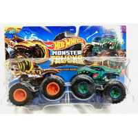Машинки Хот Вилс Монстр Трак 1:64 Monster Trucks Tiger Shark vs Mega-Wrex Mattel JCC82