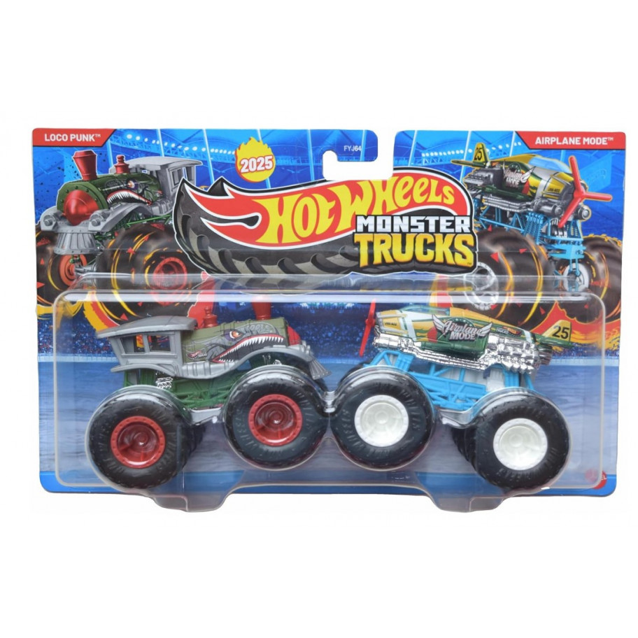 Машинки Хот Вілс Монстр Трак 1:64 Monster Trucks  Loco punk vs Airplane mode Series Hot Wheels JCC66