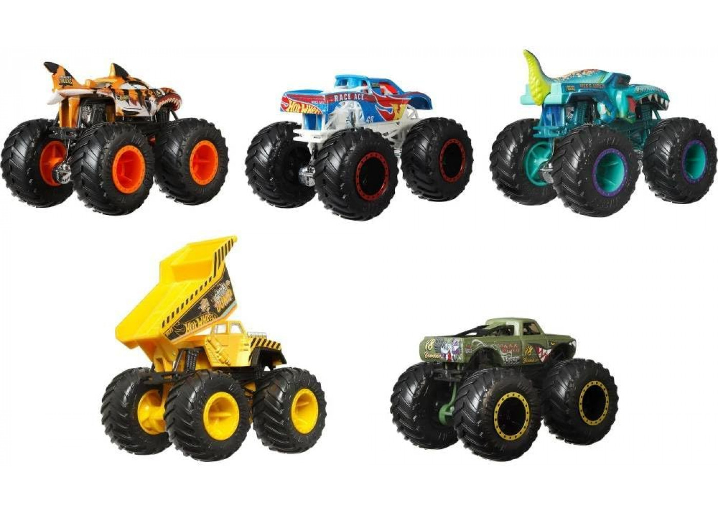 Набор 5 машинок  Хот Вилс Монстр Трак Monster Trucks Crash Crew Hot Wheels JFF65