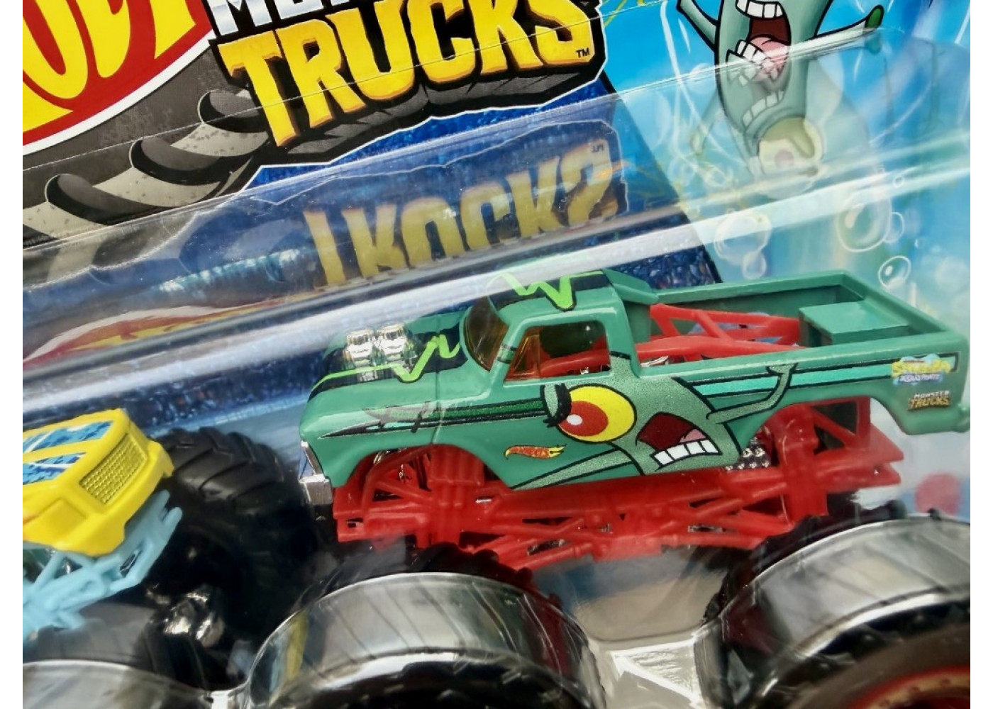 Машинки Хот Вилс Монстр Трак 1:64 Monster Trucks Spongebob Squarepants vs Plankton Mattel JLV88