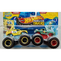 Машинки Хот Вилс Монстр Трак 1:64 Monster Trucks Spongebob Squarepants vs Plankton Mattel JLV88