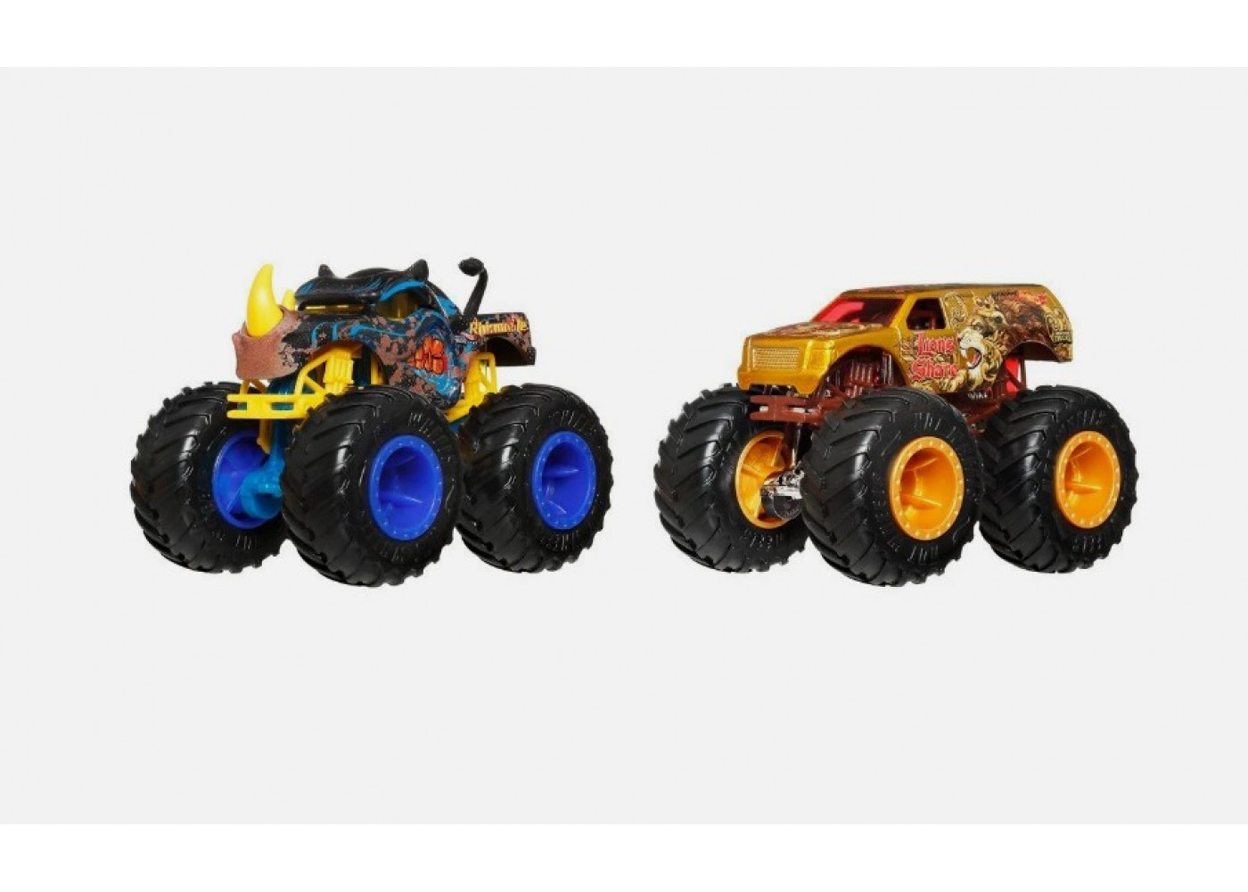 Машинки Хот Вилс Монстр Трак 1:64 Monster Trucks Rhinomite vs Lion's Share Mattel JHY82