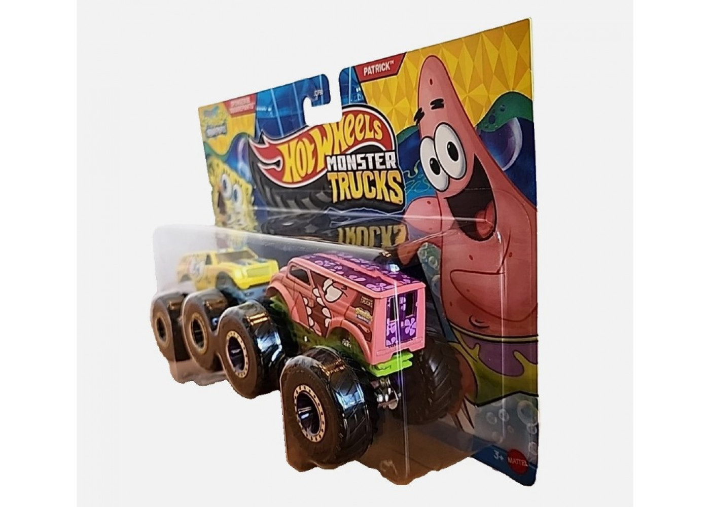 Машинки Хот Вилс Монстр Трак 1:64 Monster Trucks Spongebob Squarepants vs Patrick Mattel JCC81