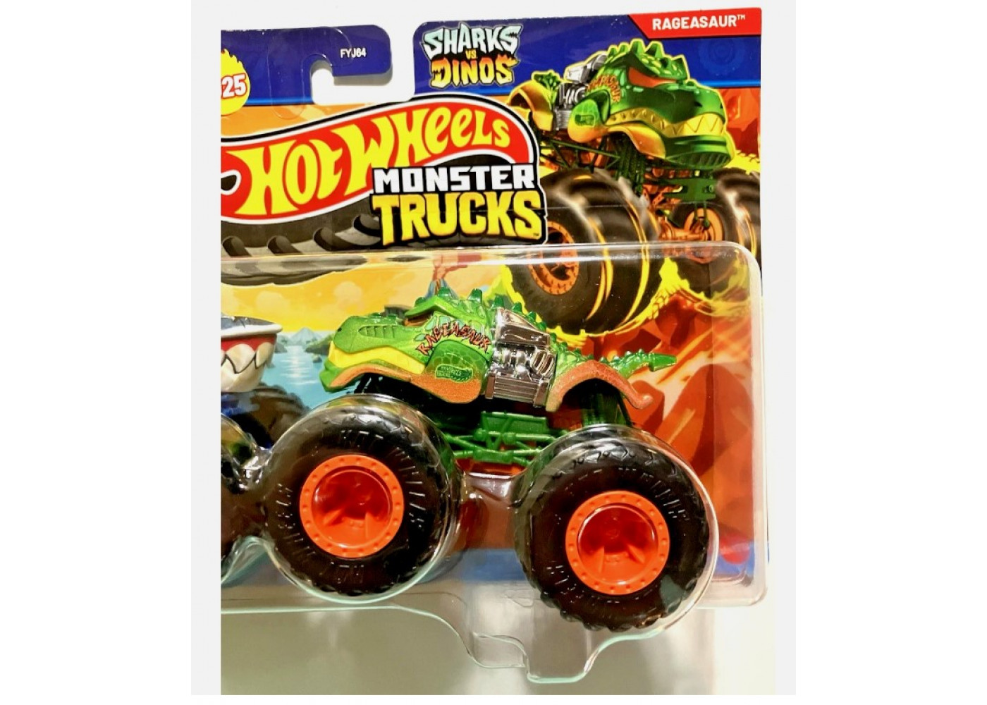 Машинки Хот Вилс Монстр Трак 1:64 Monster Trucks Great Bite vs Rageasaur Mattel JCC71
