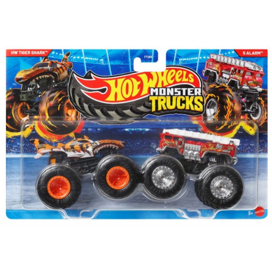 Машинки Хот Вілс Монстр Трак 1:64 Monster Trucks HW Tiger Shark vs 5 Alarm Series Hot Wheels Mattel JCC76