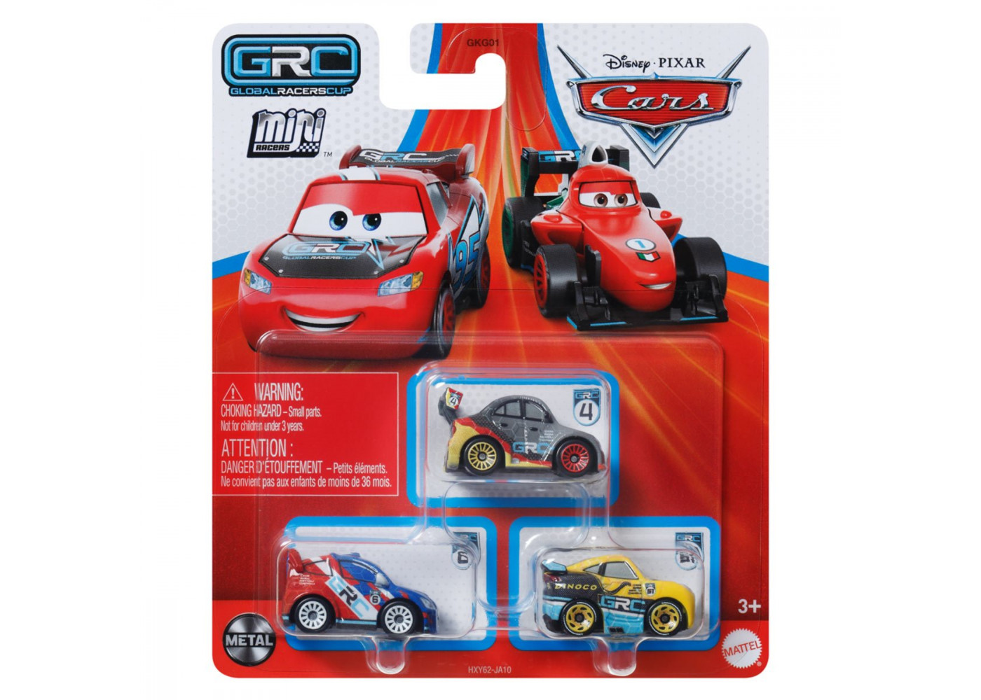 Набор 3 машинки металл Тачки Disney Pixar Cars Mini Racers 2024 Mattel HXY62