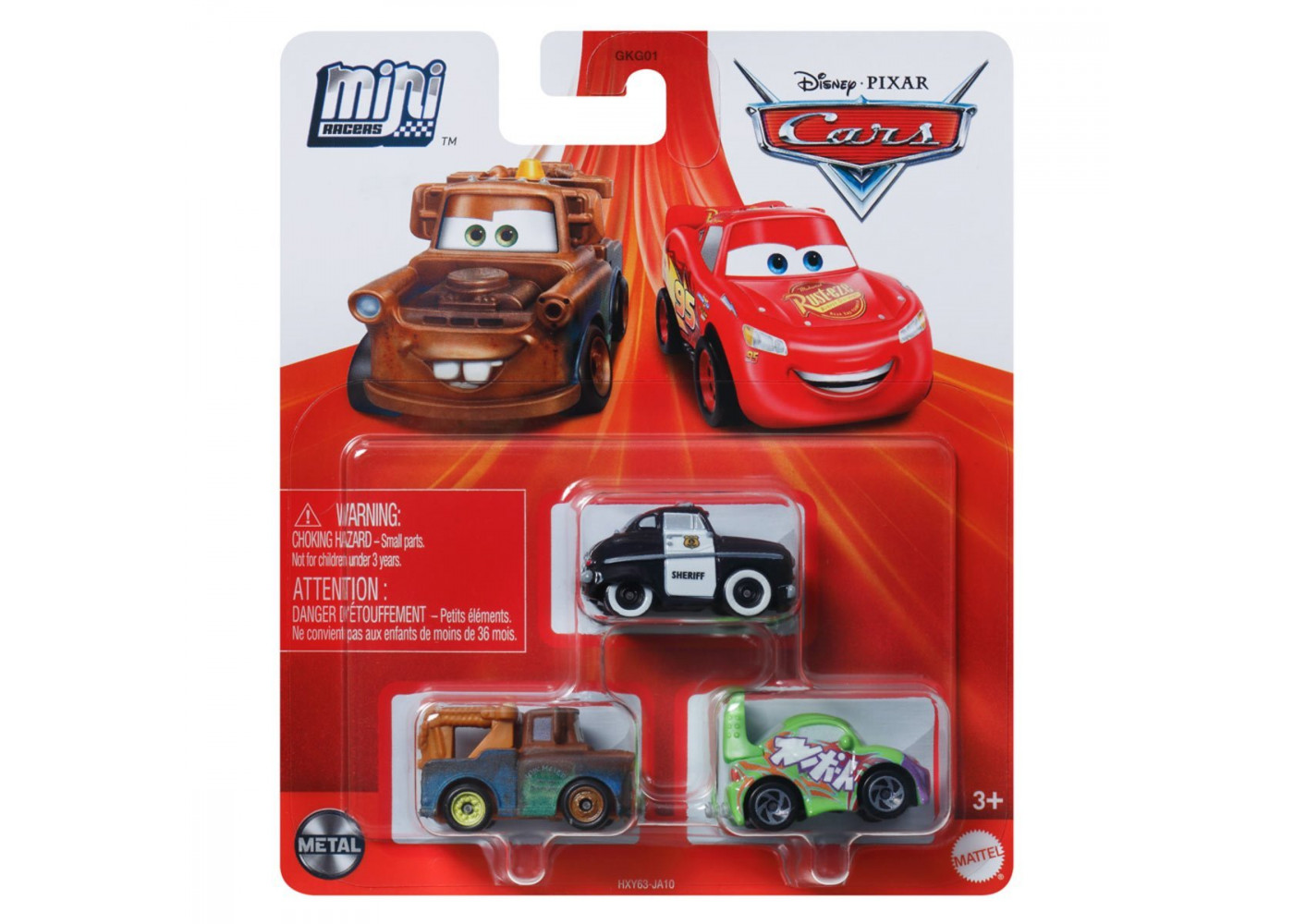 Набор 3 машинки металл Тачки Disney Pixar Cars Mini Racers 2024 Mattel HXY63