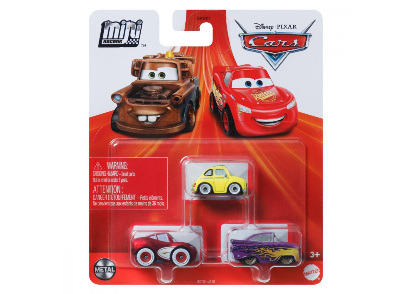 Набір 3 машинки метал Тачки Disney Pixar Cars Mini Racers 2024 Mattel HXY64