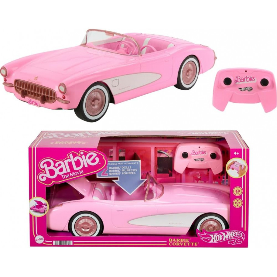 Машинка Хот Вілс Кабріолет для Ляльок Барбі на пульті 43 см Barbie RC Corvette Hot Wheels HPW40