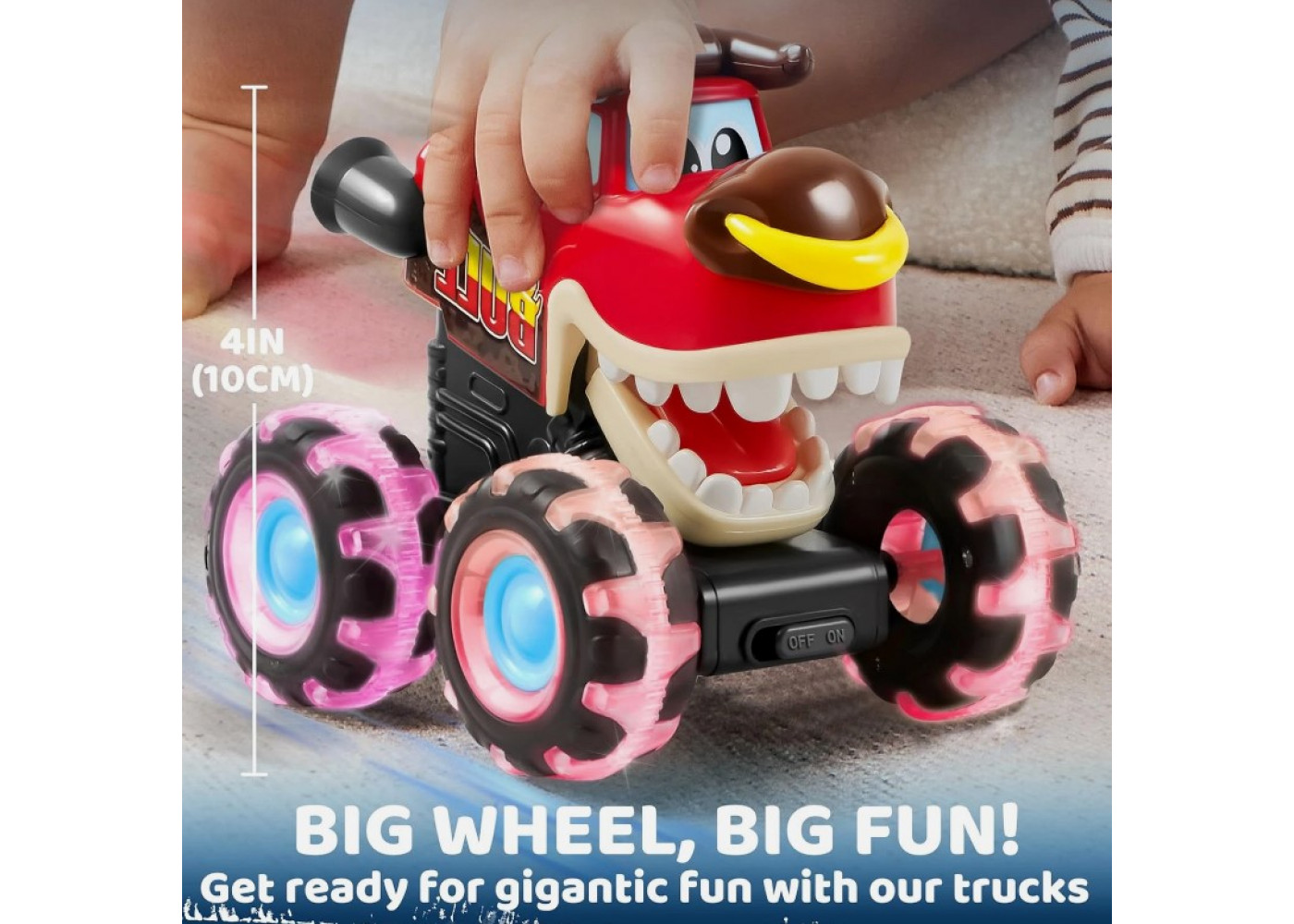 Набір 3 Монстр Траки Світяться з Активатором Руху Joyin Monster Trucks Glow Rover Joyin 60876