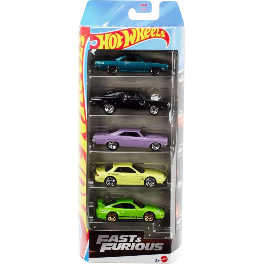 Набір Хот Вілс із 5 машинок Форсаж Hot Wheels Fast and Furious Mattel JBJ80