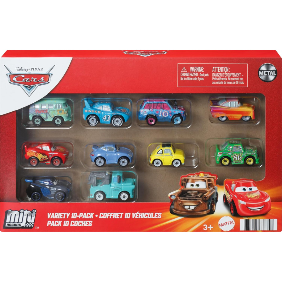 Набір із 10 машинок Тачки Маквін Disney Pixar Cars 10 Mini Racers Mattel GRW27