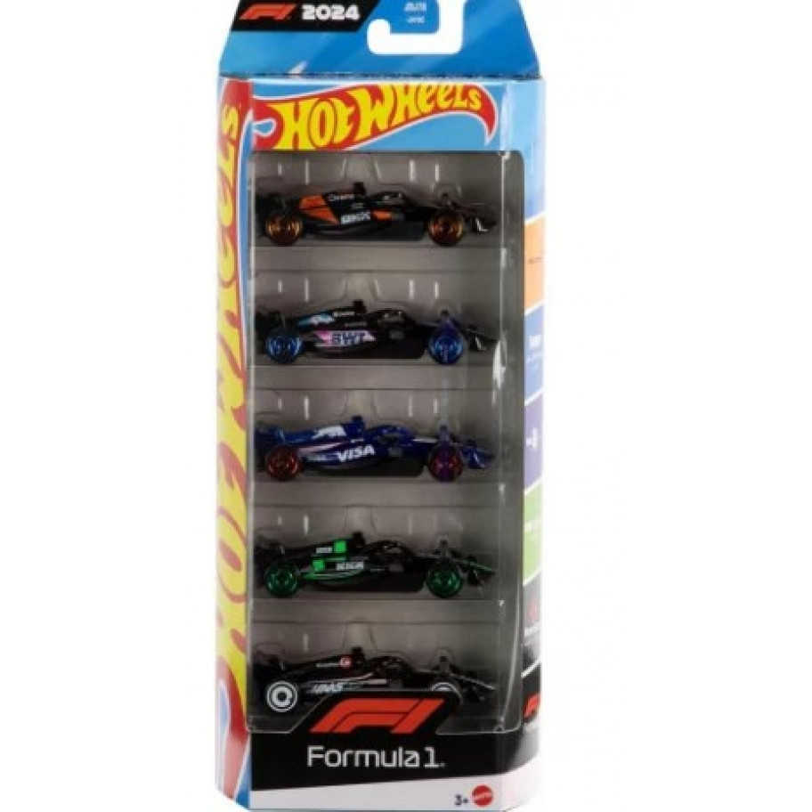 Набір із 5 болідів Хот Вілс F1 (Прим’ята Коробка) Racing Team Formula One Hot Wheels Mattel BJGF58